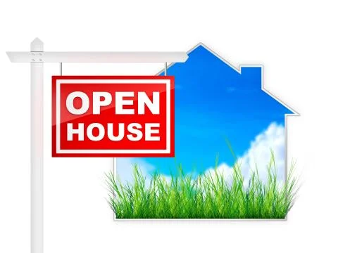 Sign - Open House Stock Illustration