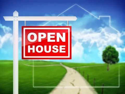Sign - Open House Illustrazione stock