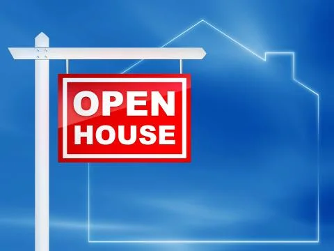 Sign - Open House Stock Illustration