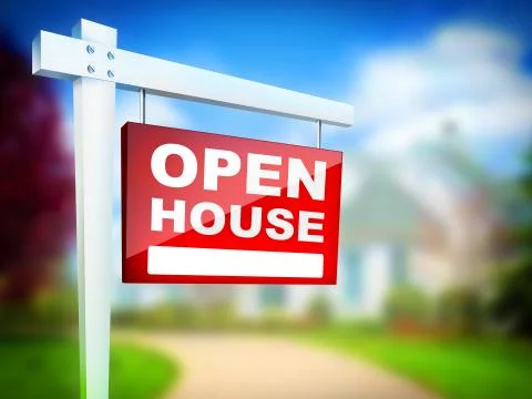 Sign - Open House Illustrazione stock