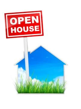 Sign - Open House Stock Illustration