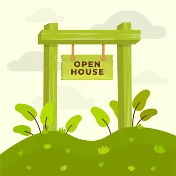 Sign for open house Stock Illustration