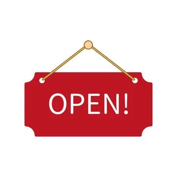 The sign is open Stock Illustration