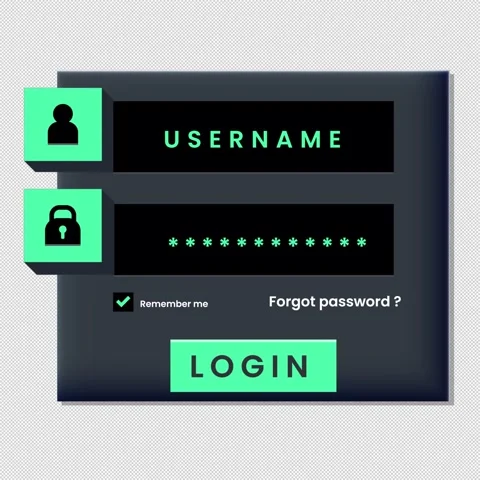 Sign in or Login Website Page alpha channel Stock Footage 303035336
