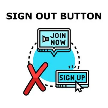 Sign out button concept for user interface Stock Illustration