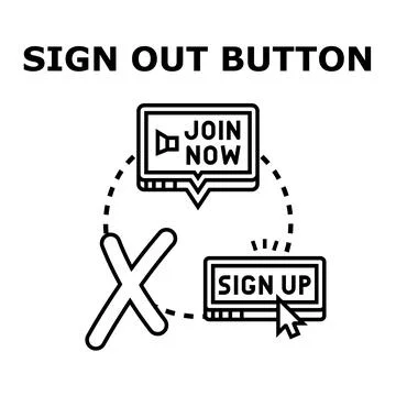Sign out button concept for user interface Stock Illustration