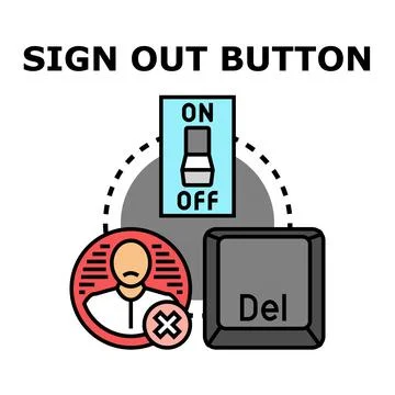 Sign out button user interface concept illustration Stock Illustration