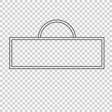 Sign Outline Rectangular Frame With Arched Handle line art Stock Illustration