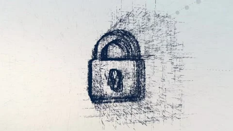 Sign Padlock logo, a design consisting of a code of numbers and a symbol Stock Footage 87332499