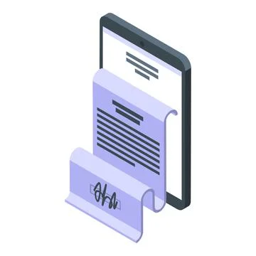 Sign paper icon isometric vector. Business online 스톡 일러스트