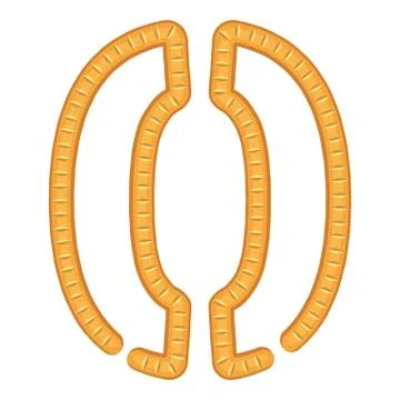 Sign parenthesis bread icon, cartoon style Stock Illustration