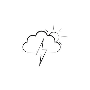 Sign of partial thunderstorm icon. Elements of weather signs icon. Premium Stock Illustration
