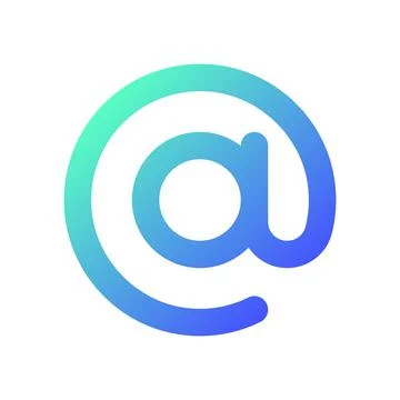 At sign pixel perfect gradient linear ui icon Illustrazione stock