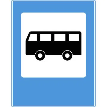The sign is the place of the bus stop. Stock Illustration