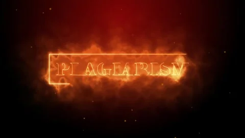 Sign of plagiarism banner with fire effect green screen background Stock Footage 287086098