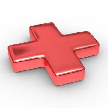 Sign plus on white background. isolated 3D image Stock-Illustration