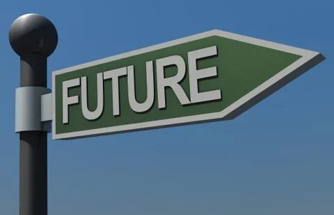 Sign pointing to the Future Stock Illustration