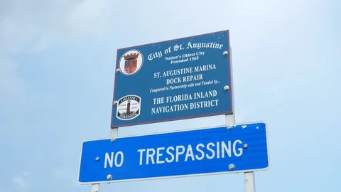 Sign at Port of St. Augustine, Florida, United States. 스톡 동영상 116093218