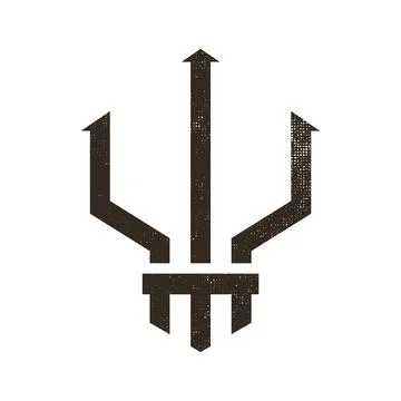 Sign of Poseidon trident 스톡 일러스트