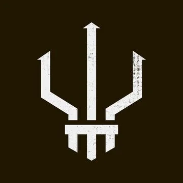 Sign of Poseidon trident Stock Illustration