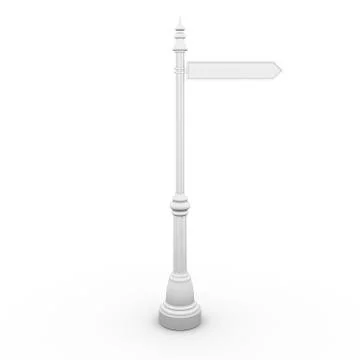 Sign post and one sign Stock Illustration