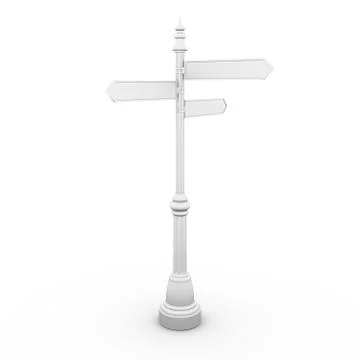 Sign post and three signs Stock Illustration