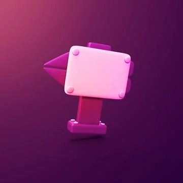 Sign post direction - stylized 3d CGI icon object, Not gen Ai Stock Illustration