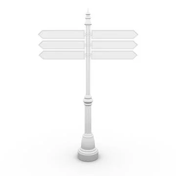 Sign post with six signs Stock Illustration