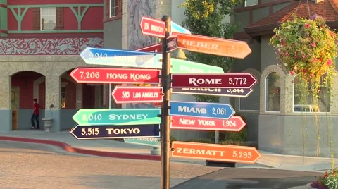 Sign post in street Stock Footage 55308597
