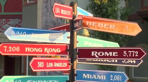 Sign post in street Stock Footage 55308609