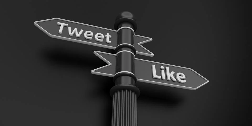 Sign post tweet like black Stock Illustration