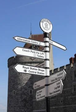 Sign post at windsor castle Stock Photos