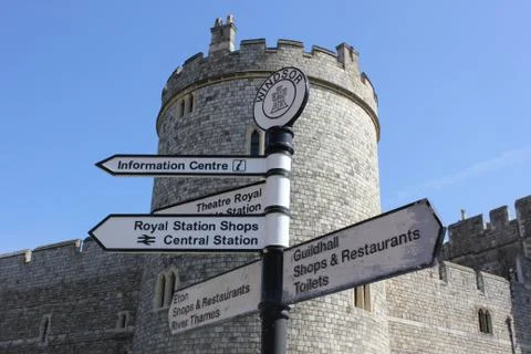 Sign post at windsor castle Stock Photos