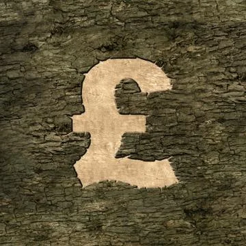 Sign pound on bark Stock Illustration