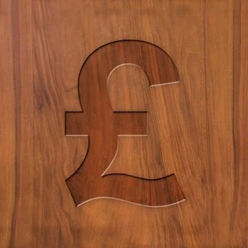 Sign pound on wood Stock Illustration