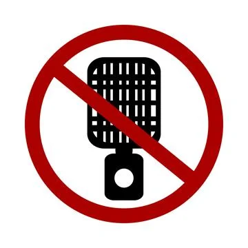 Sign prohibiting microphone. Stock Illustration