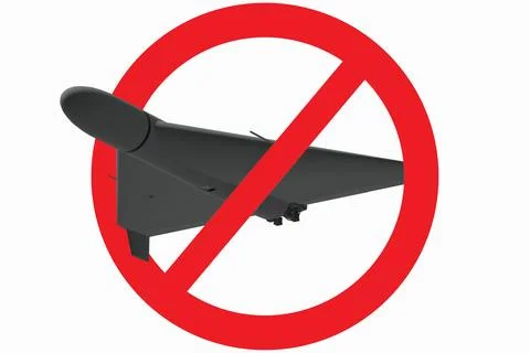 A sign prohibiting the use of drones or drones. It is used in facilities wi.. Stock Illustration
