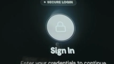 Sign In prompt with a padlock icon representing access control Stock Footage 334419475
