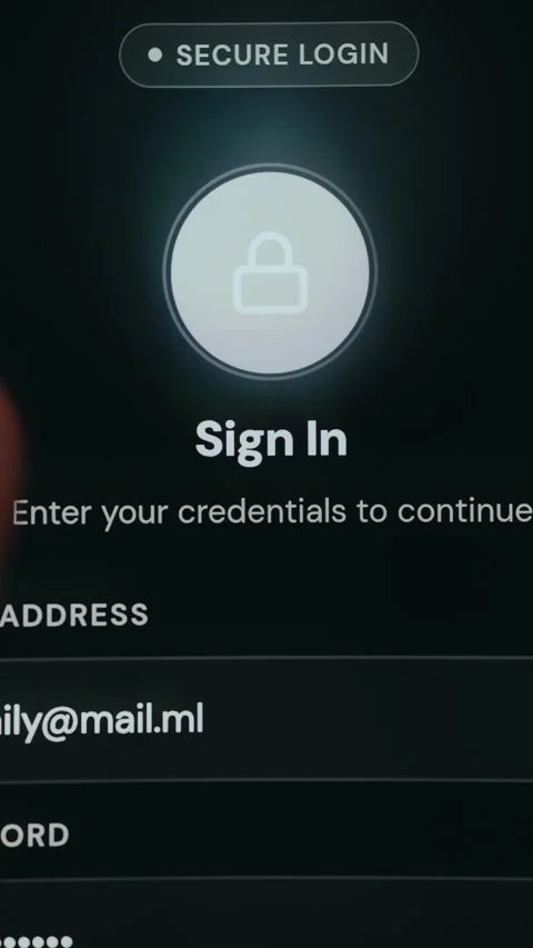 Sign In prompt with security lock visual icon Stock Footage 334425412