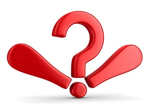 Sign question and exclamation on white. Isolated 3D image Stock Illustration