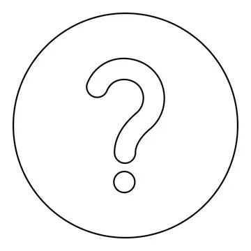 Sign question icon in circle round black color vector illustration image ou.. Stock Illustration