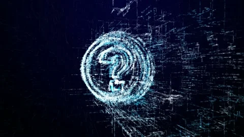 Sign Question mark icon consisting of interactive digit and symbol Stock Footage 85780605