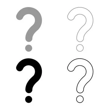 Sign question set icon grey black color vector illustration image solid fil.. Stock Illustration