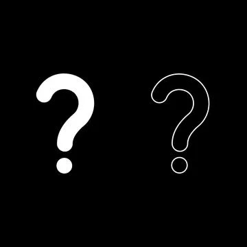 Sign question set icon white color vector illustration image solid fill out.. Stock Illustration