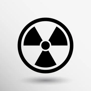Sign radiation vector icon caution nuclear atom power Stock Illustration