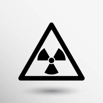 Sign radiation vector icon caution nuclear atom power Stock Illustration
