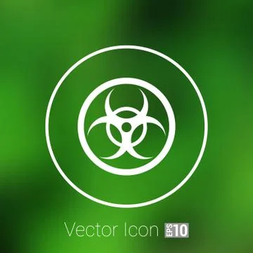 Sign radiation vector icon caution nuclear atom power Stock Illustration