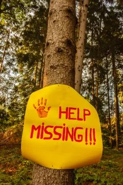 A sign reading help missing Stock Photos
