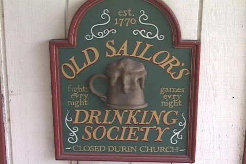 A sign reads Restrooms 1 Mile Stock Footage