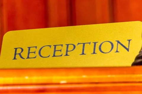 Sign reception Stock Photos